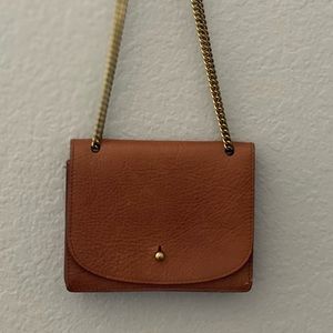 Madewell Chain Crossbody Bag, English Saddle Leather